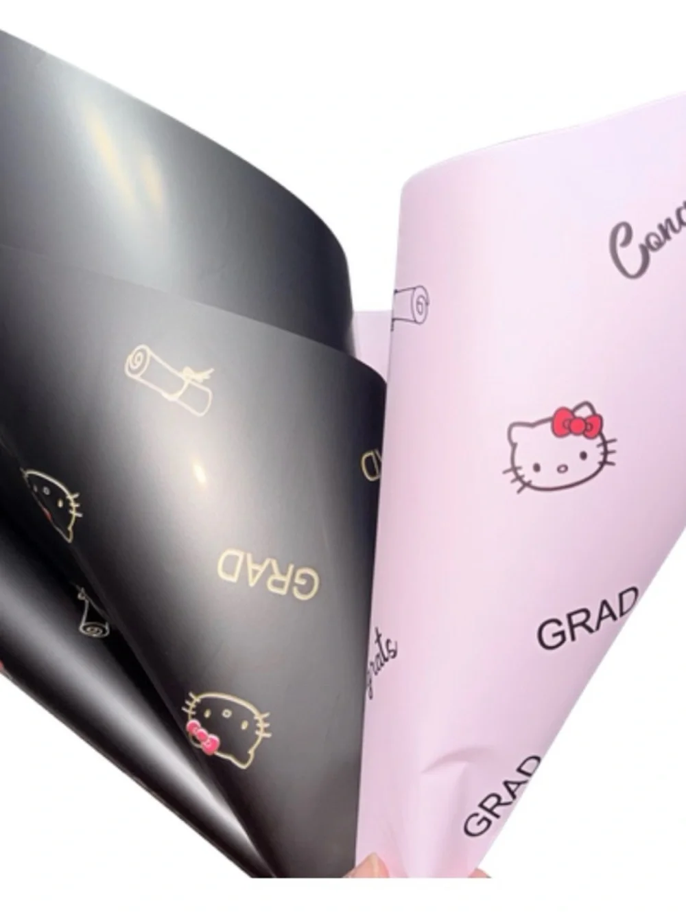 Hello kitty Graduation Bouquet Wrap Paper 20 Sheets 2 Designs 22x22 Waterproof
